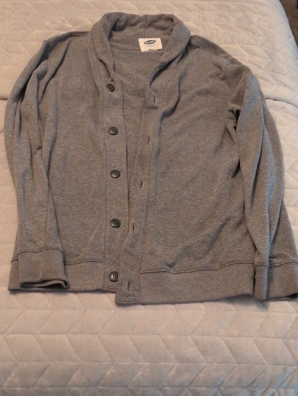 Old Navy Light Gray Shawl-Collar Cardigan